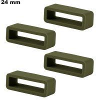 4 Loops 24mm Armband Caoutchouc günstig Grün: Einfache Montage