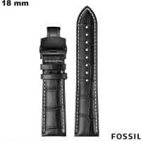 Premium 18 mm Fossil Smartwatch Armband in Schwarz von hoher Qualität