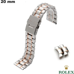 Bracelet 20mm Argenté Rolex montre Oyster Acier Inox