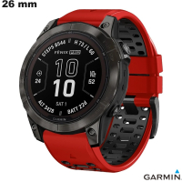 Armband 26 mm Silikon Rot Garmin QuickFit / Kostenlose Lieferung