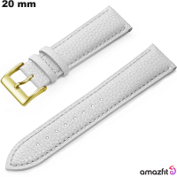 Armband Weiß 20mm Smartwatch aus hochwertigem Amazfit-Leder