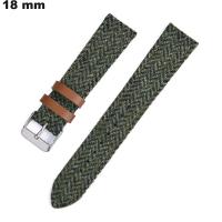 Armband aus synthetischem Leder 18mm für hochwertige grüne Uhr