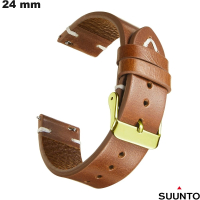Lederen armband 24 mm voor Suunto horloge Bruin goedkoop