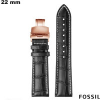 Echtes Leder Schwarz Fossil Armband 22 mm Trend kaufen