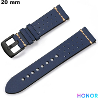 Armband Honor 20 mm aus echtem Leder Blau für günstige Uhren