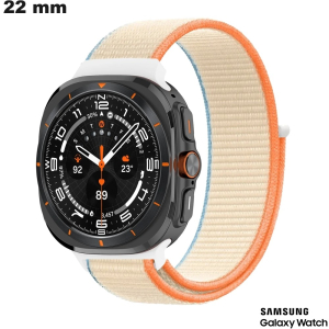 Armband Beige 22mm Nylon für Samsung Uhr \ Premium Qualität