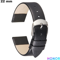Armband Schwarz Honor Echtes Leder Uhr 22 mm / Kostenloser Versand