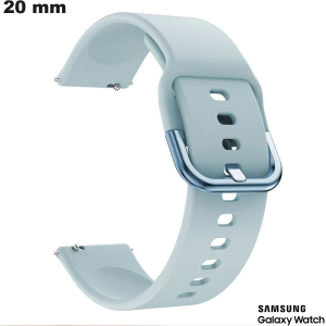 Armband für 20 mm Samsung Uhr Blau Gummi von hoher Qualität