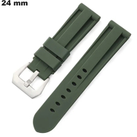 Armband 24mm Gummi für Uhr Grün - Versand in 24 Stunden