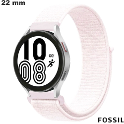Bracelet montre 22 mm Tissu Rose Fossil