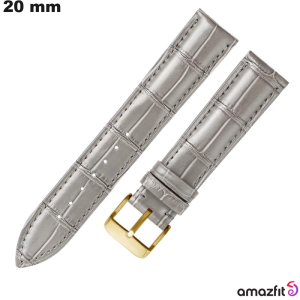 Bracciale in vera pelle 20mm Amazfit Grigio (Bip 3, Bip) economico