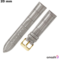 Armband Echtes Leder 20mm Amazfit Grau (Bip 3, Bip) günstig