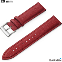 Armband echtes rotes Leder Smartwatch 20 mm Garmin von hoher Qualität