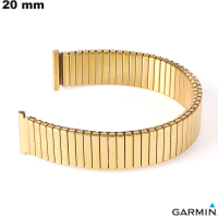 Günstiges 20mm Goldbeschichtetes Verlängerungsarmband für Garmin Uhren aus Edelstahl