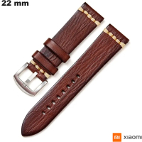 Armband 22 mm Smartwatch Xiaomi Braun Veganes Leder von hoher Qualität