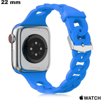 Armband 22 mm Apple Watch Roestvrij Staal Blauw ● Beste Prijs