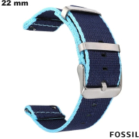 Armband Fossil Tissu smartwatch Blauw 22mm : Gratis Verzending