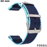 Armband Fossil Tissu smartwatch Blauw 22mm : Gratis Verzending