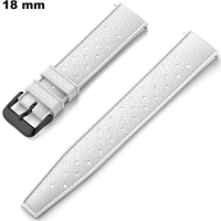 Weißes Silikonarmband für Uhr 18 mm ● Versand in 24h
