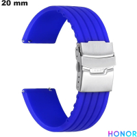 Armband Blau Honor 20 mm für Uhr, qualitatives Gummi
