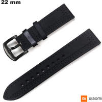 Armband für Xiaomi Uhr 22 mm Schwarz Echtes Leder von hoher Qualität