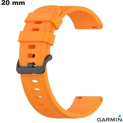 Bracelet montre 20 mm Silicone Orange Garmin
