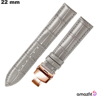 Armband Grau Echtleder für Amazfit Smartwatch 22mm günstig