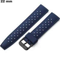 Armbanduhr Blau Gummi 22 mm \ Kostenlose Lieferung