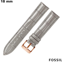 Armband 18 mm Echtes Leder Fossil Grau Smartwatch günstig