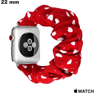 Bracciale in tessuto a forma di cuore Apple Watch per orologio 22mm Rosso di qualità Bracciale in tessuto a forma di cuore Apple Watch per orologio 22mm Rosso di qualità