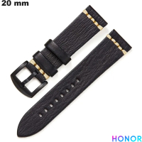 Armband Cuir végan Honor 20 mm Schwarz für günstige Smartwatch