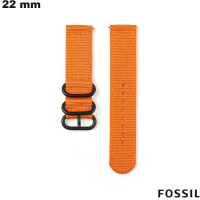 Armband Oranje Fossiel Nylon 22mm voor smartwatch / Gratis Verzending vanaf €20