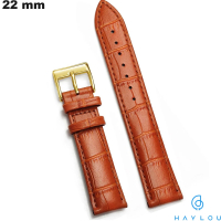 Verkauf Haylou Braun 22mm Echtleder Smartwatch Armband