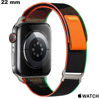 Bracelet montre Noir Sport Yoga Nylon 22 mm Apple Watch pas cher