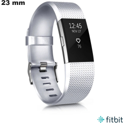 FitBit Zilveren Horloge Armband 23mm van Rubber
