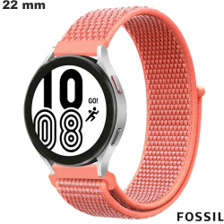 22 mm Red Bracelet Smart Watch Fossil Nylon