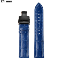 Armbanduhr 21mm Echtleder Blau # Kostenloser Versand