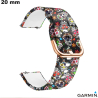 Cheap 20mm Black Skull Bracelet for Garmin Smartwatch