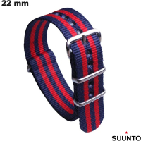 Blauwe Nylon Armband Suunto 22mm voor kwaliteits smartwatch