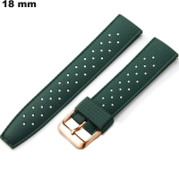Bracelet de montre Robuste Caoutchouc Vert 18mm ● Livraison Gratuite
