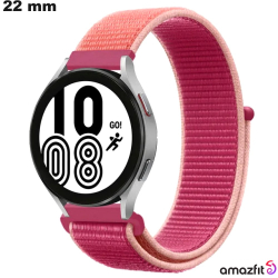 Bracelet Rose Nylon Amazfit pour montre 22mm Scratch