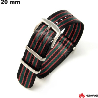 Armband Nylon 20 mm Schwarz Huawei Uhr # Bester Preis