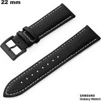 Echten Lederarmband 22 mm für Samsung Uhr Schwarz kaufen