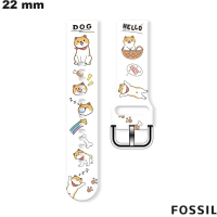Armbanduhr Hund Fossil Gummi 22 mm Weiß kaufen