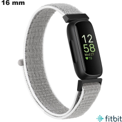 Armband 16mm Gewebe Radfahren für FitBit Uhr Grau