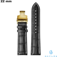 Echtes Lederarmband für hochwertige schwarze Haylou Smartwatch