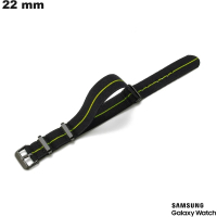 Armbanduhr Schwarz 22mm Samsung Nylon / Versand gratis ab 20€