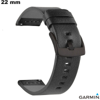 Verkauf Armband Schwarz 22 mm Synthetisches Leder Garmin Ersatz