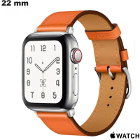 Armband mode Apple Watch Leer Oranje horloge 22mm goedkoop