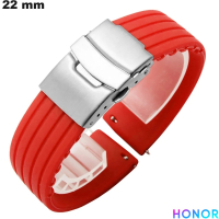 Armband Silikon Rot Uhr 22 mm Honor ● Schnelle Lieferung